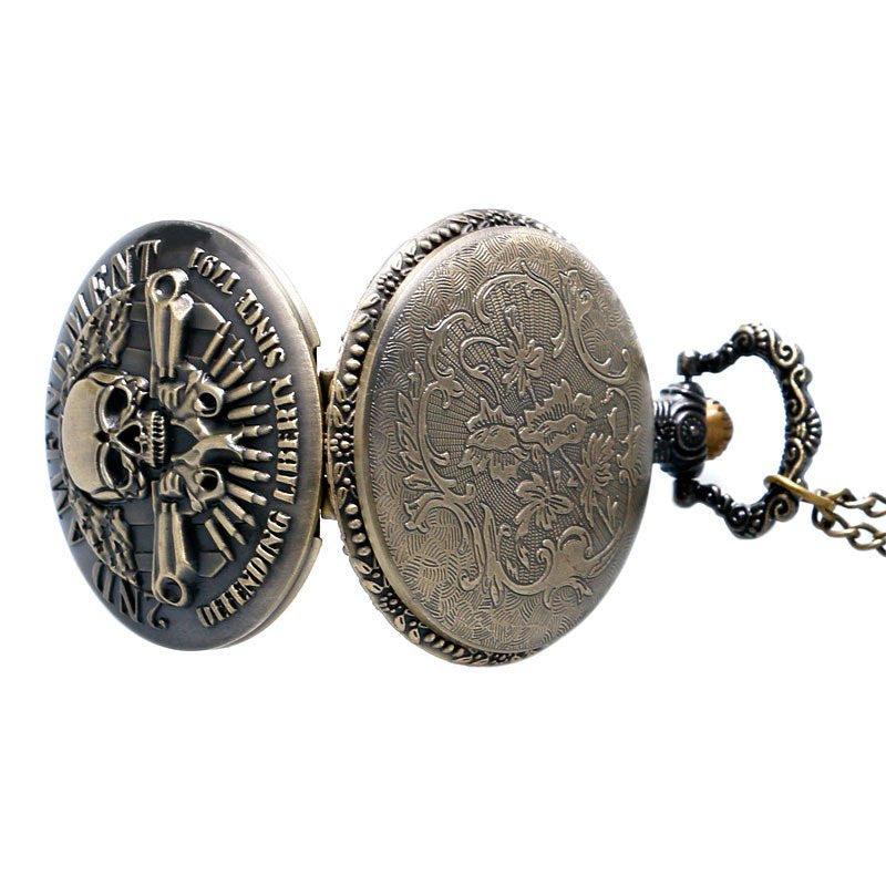 Lighteme Skull Design Pocket Watch