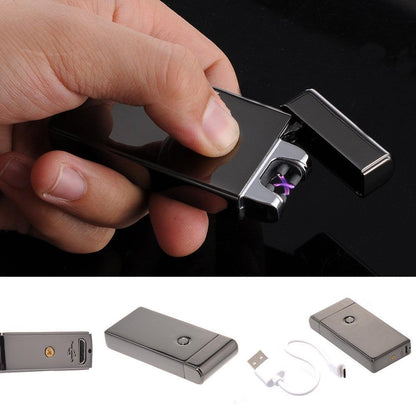 Elektrisches, flammenloses, wiederaufladbares winddichtes Feuerzeug mit Dual-Arc-Technologie von Lighteme über USB.
