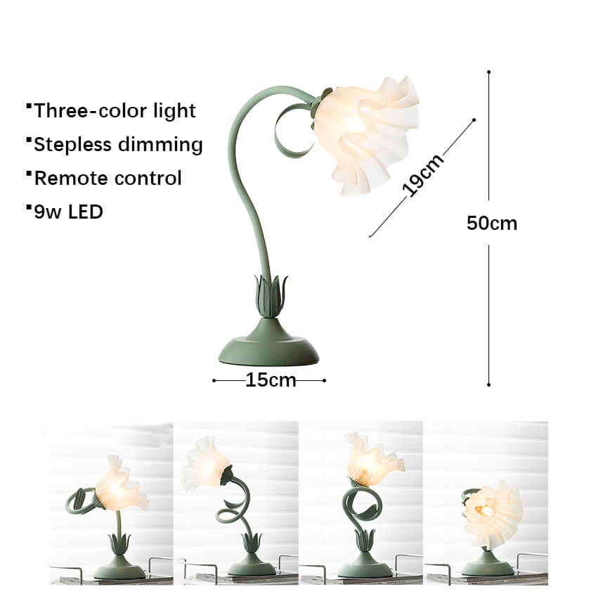 Lighteme Tischlampe im neuen Stil mit romantischen Blumenmotiven