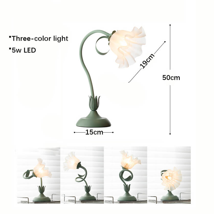 Lighteme Tischlampe im neuen Stil mit romantischen Blumenmotiven