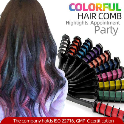 Lighteme Temporärer Haarfärbekreidekamm | Set mit 10 Farben