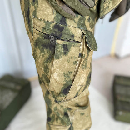 Lighteme Ruins Russian Camouflage Shark Skin Plus Velvet Waterproof Jacket Set