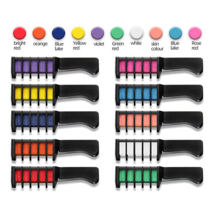 Lighteme Temporärer Haarfärbekreidekamm | Set mit 10 Farben