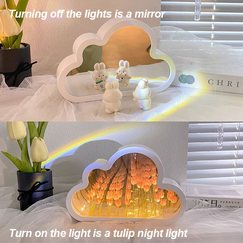 Lighteme Cloud Tulip Small Mirror Night Light