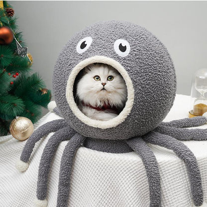 Nid pour chat Lighteme en forme de grotte de pieuvre