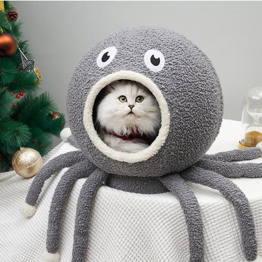 Nid pour chat Lighteme en forme de grotte de pieuvre