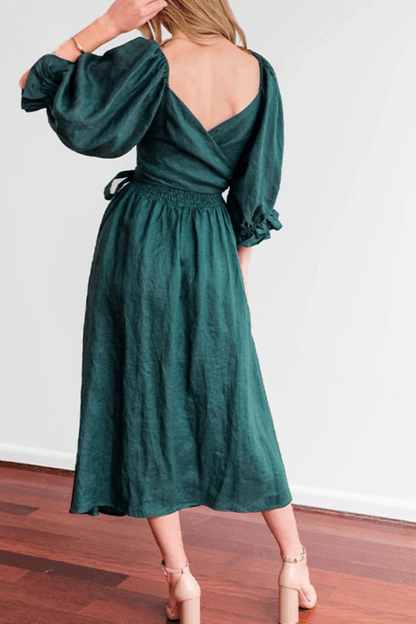 Lighteme Damen Frühlingskleid mit Bindegürtel
