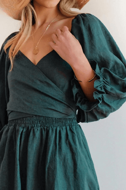 Lighteme Damen Frühlingskleid mit Bindegürtel