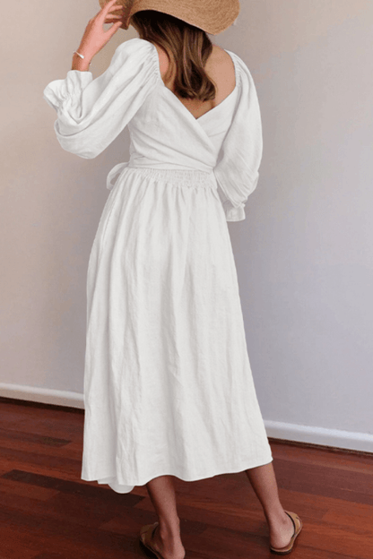 Lighteme Damen Frühlingskleid mit Bindegürtel