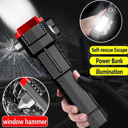 Lighteme Superhelle LED-Taschenlampe mit Sicherheitshammer