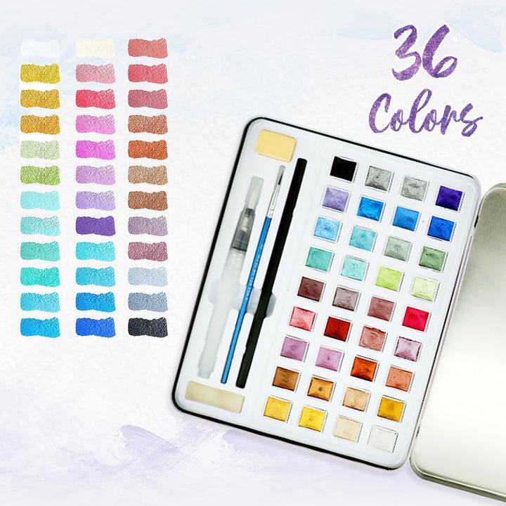 Lighteme Metallic-Wasserfarben-Set | 12 oder 36 Farben