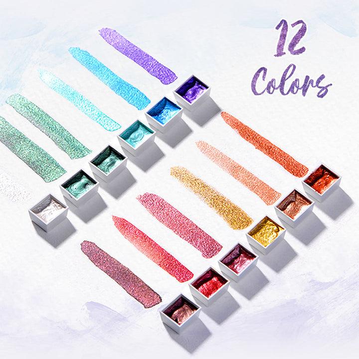 Lighteme Metallic-Wasserfarben-Set | 12 oder 36 Farben