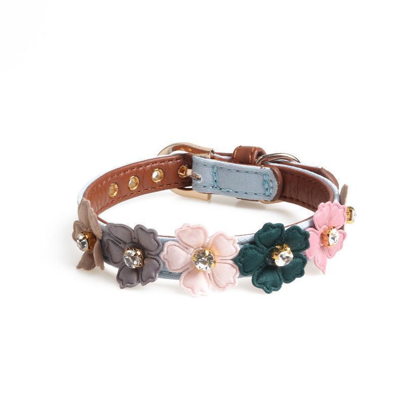 Lighteme PU Flower Design Dog Neck Strap (4 colors & 2 sizes)
