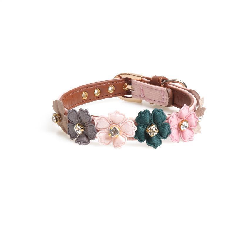 Lighteme PU Flower Design Dog Neck Strap (4 colors & 2 sizes)