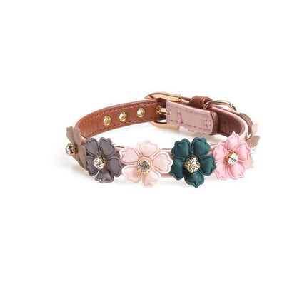 Lighteme PU Flower Design Dog Neck Strap (4 colors & 2 sizes)