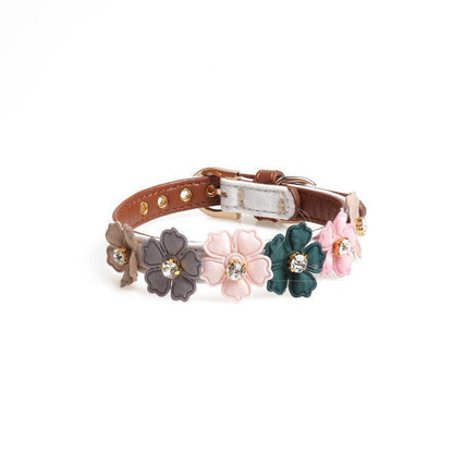 Lighteme PU Flower Design Dog Neck Strap (4 colors & 2 sizes)