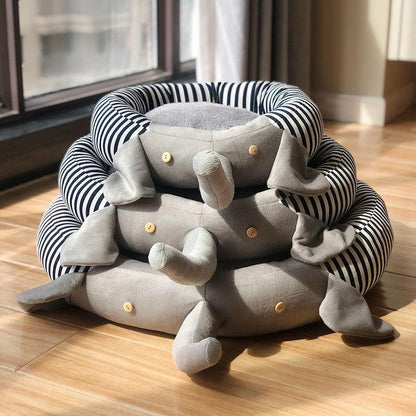 Lighteme Pad Removable Stripe Elephant Pet Bed (2 colors & 3 sizes)