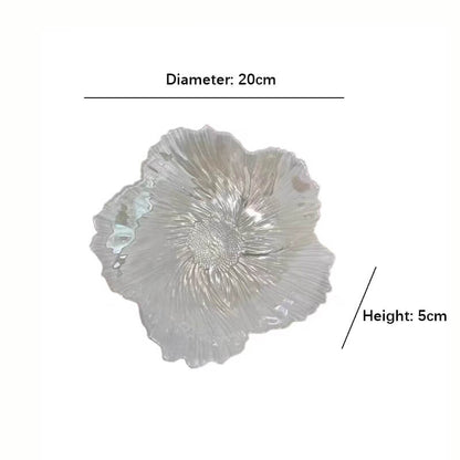 Boîte de rangement en verre nacré Lighteme en forme de fleur