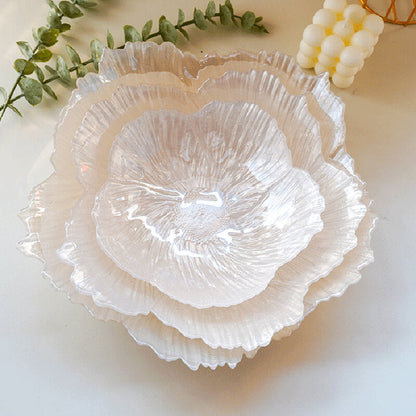Boîte de rangement en verre nacré Lighteme en forme de fleur