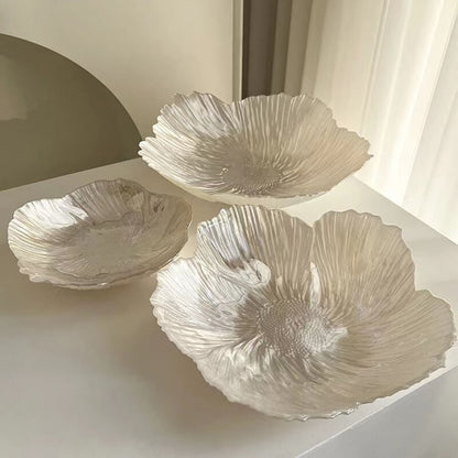 Boîte de rangement en verre nacré Lighteme en forme de fleur