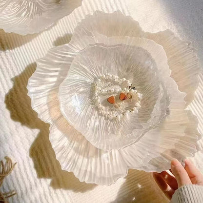 Boîte de rangement en verre nacré Lighteme en forme de fleur
