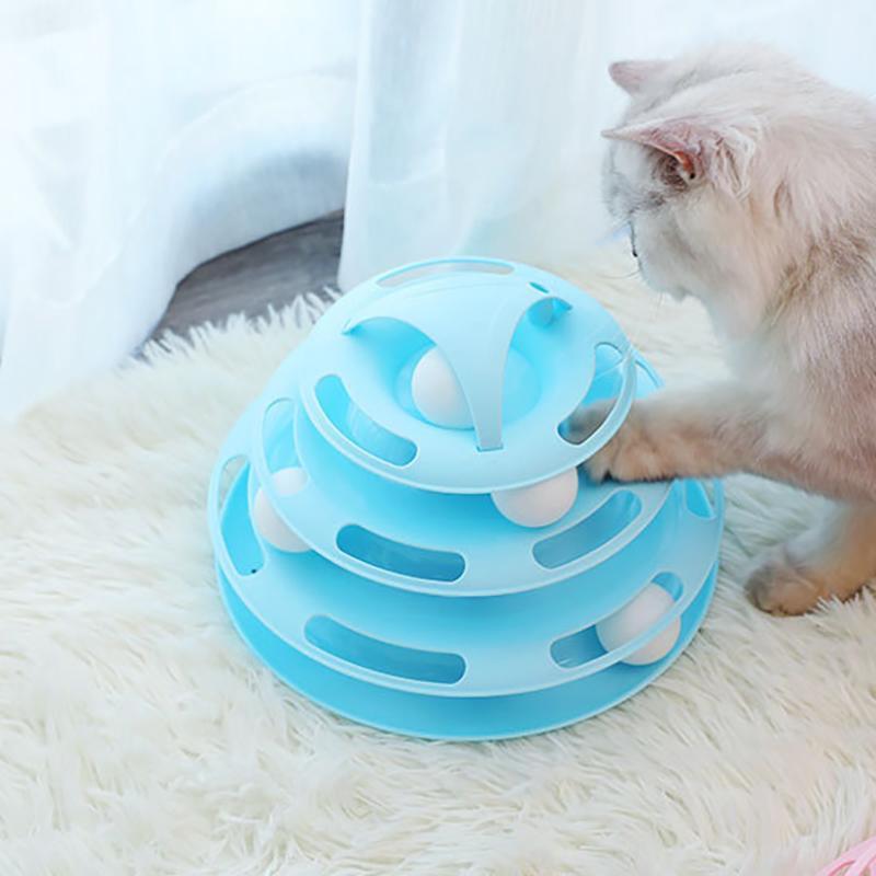 Lighteme Pet Katzen-Interaktives Spielzeug Vier-Ebenen-Drehteller (2 Farben)