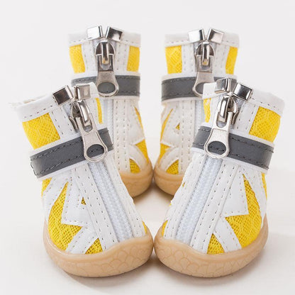 Lighteme Pet Dog Shoes Summer Breathable  4pcs/set Dog's Boots (10 colors & 5 sizes)