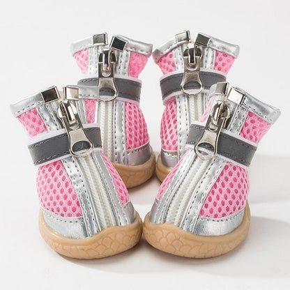 Lighteme Pet Dog Shoes Summer Breathable  4pcs/set Dog's Boots (10 colors & 5 sizes)