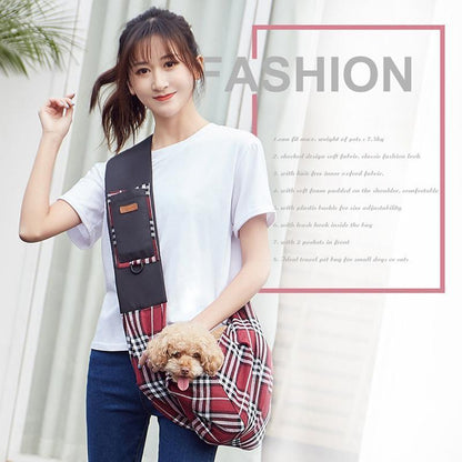Lighteme Plaid Pet's Outing Sling Bag (2 colors)