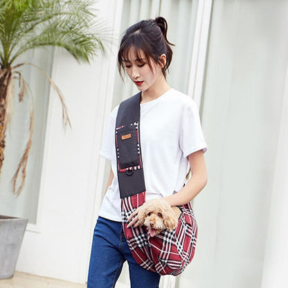 Lighteme Plaid Pet's Outing Sling Bag (2 colors)