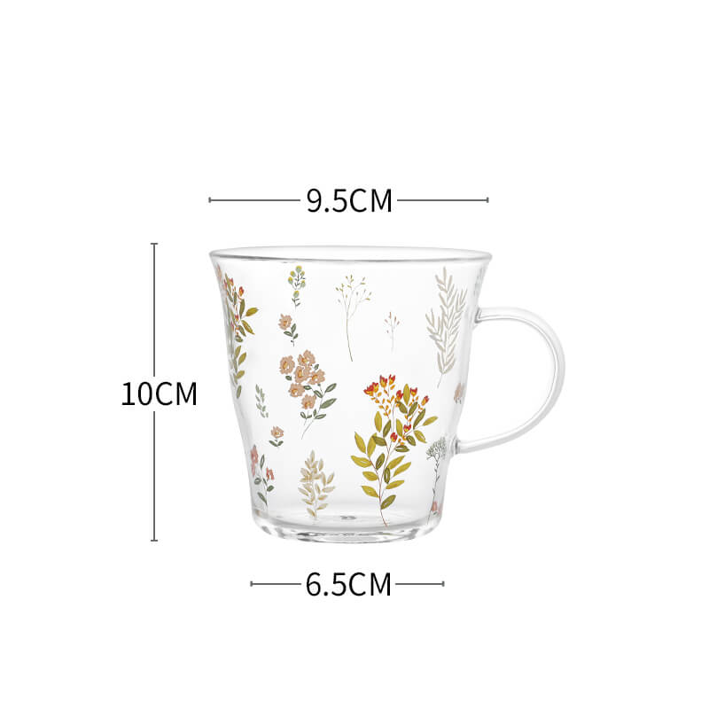 Tasse en verre à imprimé floral Lighteme Plant