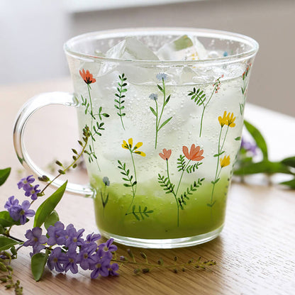 Tasse en verre à imprimé floral Lighteme Plant