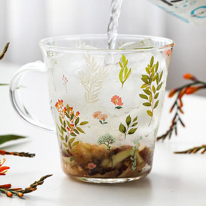 Tasse en verre à imprimé floral Lighteme Plant