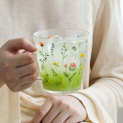 Tasse en verre à imprimé floral Lighteme Plant