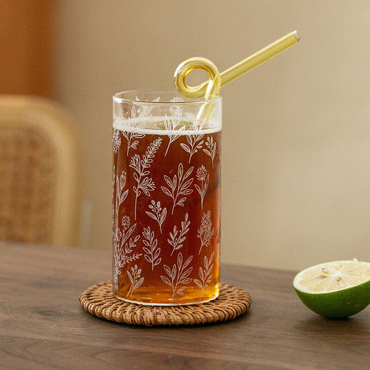 Lighteme Glasbecher mit Pflanzendruck