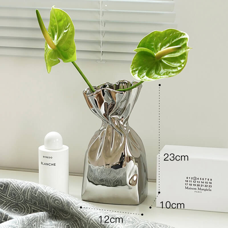 Lighteme Plissierte Keramikvase