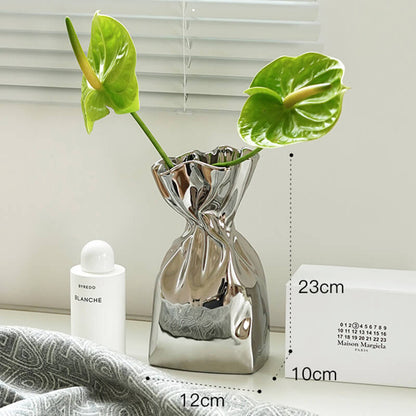 Lighteme Plissierte Keramikvase