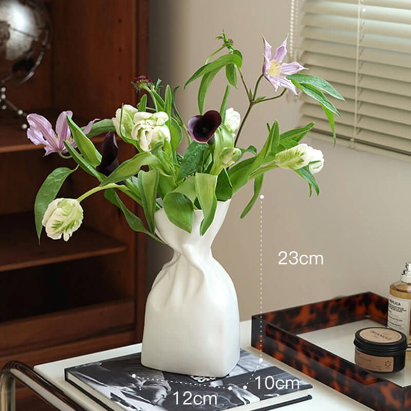 Lighteme Plissierte Keramikvase