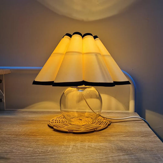 Lighteme Pleated Glass Base Table Lamp