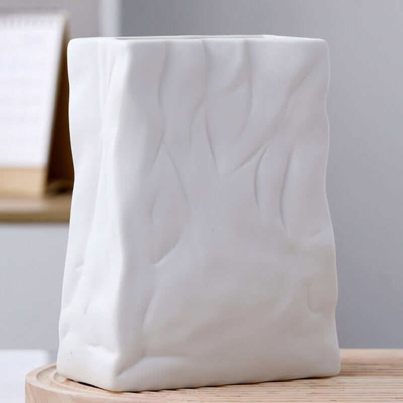 Lighteme – Keramikvase aus plissierter Papiertüte