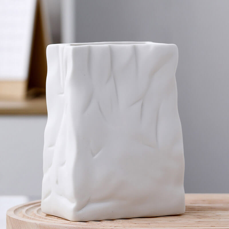 Lighteme – Keramikvase aus plissierter Papiertüte