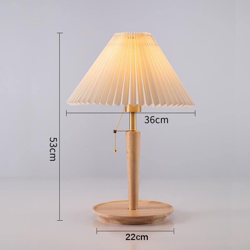 Lighteme Plissee-Tischlampe aus Holz