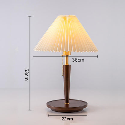 Lighteme Plissee-Tischlampe aus Holz
