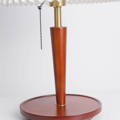Lighteme Plissee-Tischlampe aus Holz