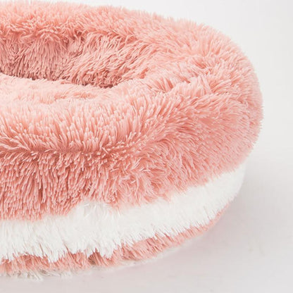 Lighteme Plüsch-Donut-förmiges rundes flauschiges Haustierbett (3 Farben &amp; 2 Größen)