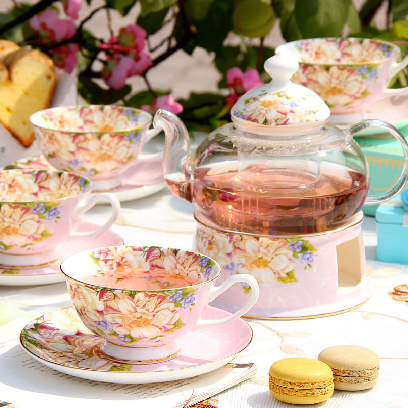 Lighteme Printed Bone China Teapot Set