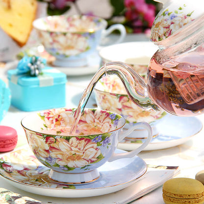 Lighteme Printed Bone China Teapot Set
