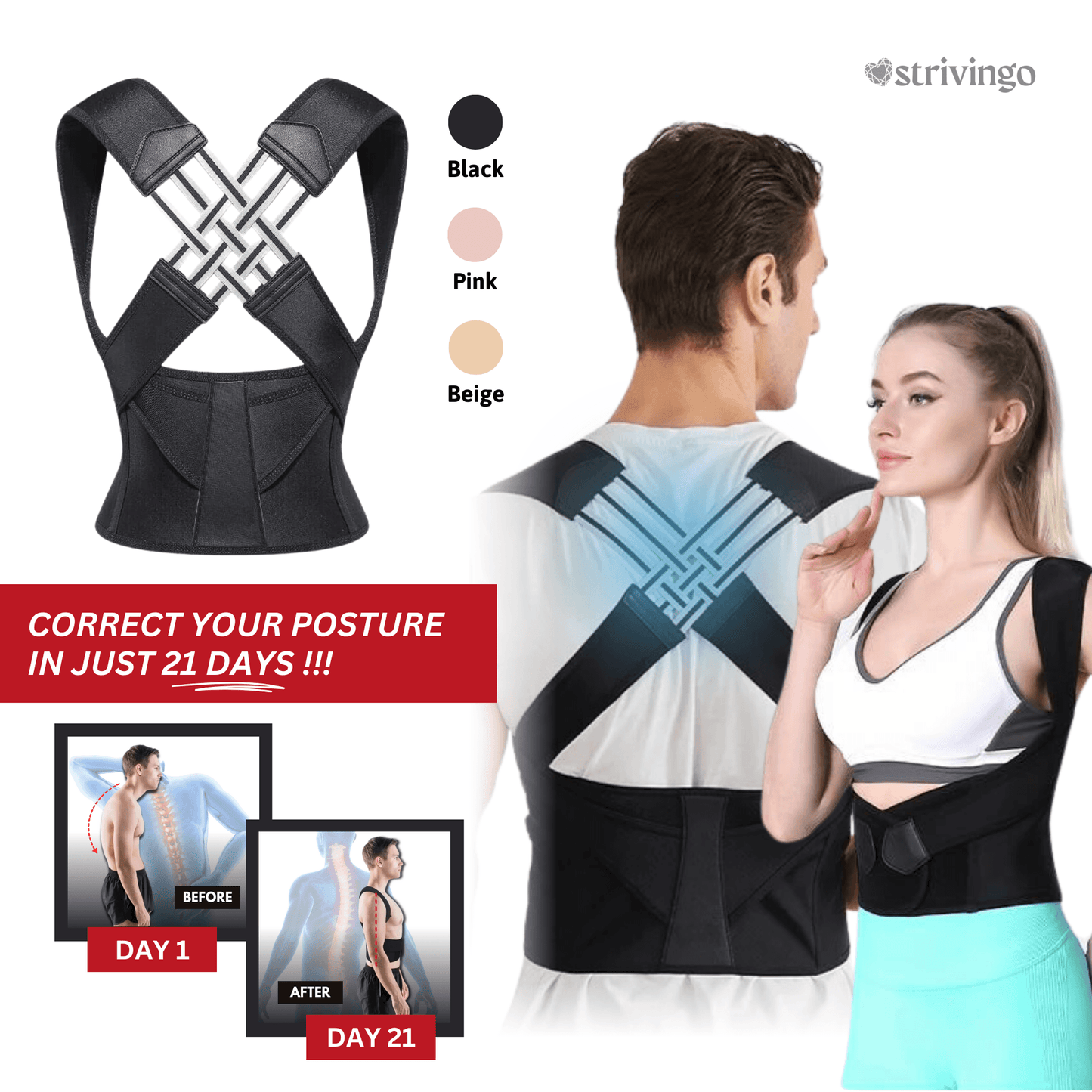 Ceinture de maintien dorsale ajustable Lighteme