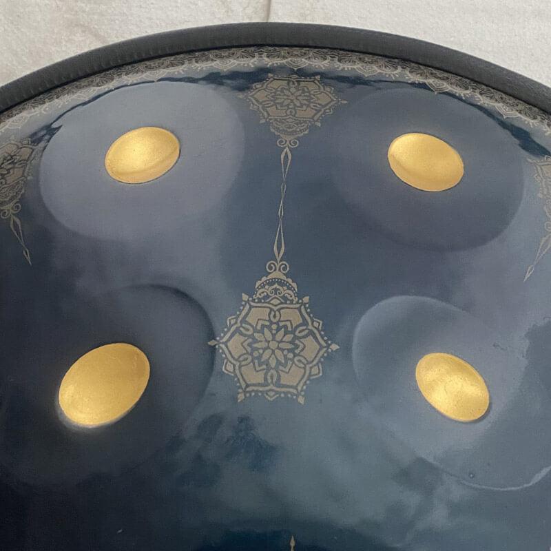 Royal Garden Mandala-Muster individuell angepasste F3 22 Zoll (12+2) Noten Handpan-Trommel aus Edelstahl/Nitridstahl