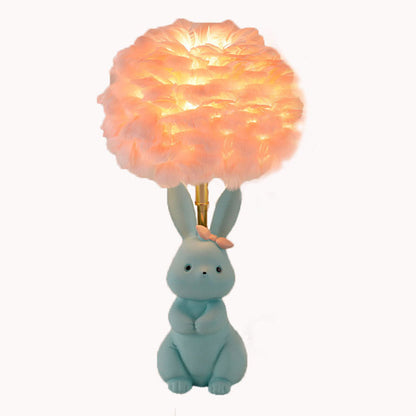 Lampe de table Lighteme en plumes de lapin